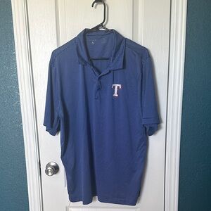 Men's Blue Striped Polo Shirt Texas Rangers